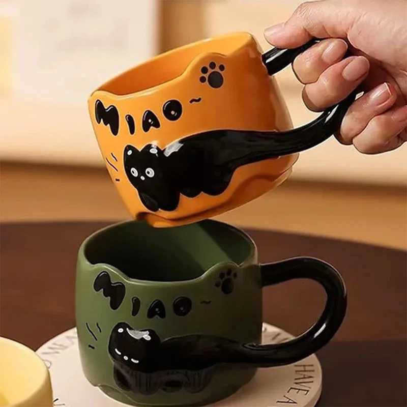 Stacking Cat g Coffee Tea Cup Cute Cartoon Design Stacking Creative Able Ceramic Fun Gift For Daily Household Use g H251209