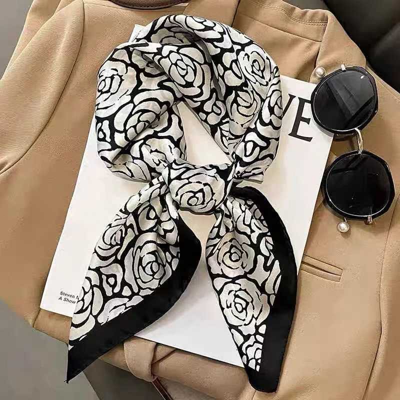 Luxury Fashion Luxury Brand 70cm Silk Square Scarf Women Satin Neck Tie Female Hair Bandana Headkerchief Shawl Wrap Hijab Echarpe Y251208