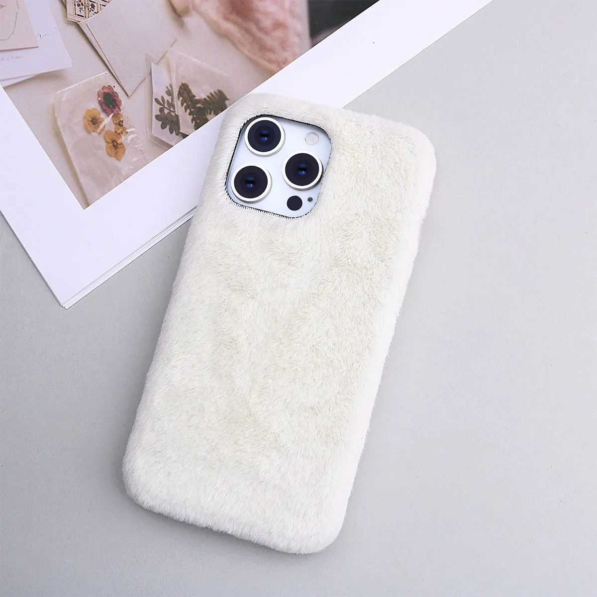 Fashionable jade fox velvet Suitable for iphone111213141516Pro Max simple and generous single case Protective Cover C251209