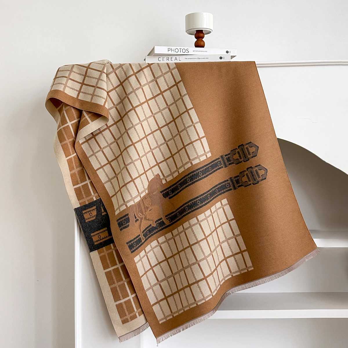 Luxury Luxury Brand Winter Imitation Cashmere Scarf Women Female Warm Pashmina Shawls Wrap Scarves Blanket Thick Ladies Bufanda Design Y251208