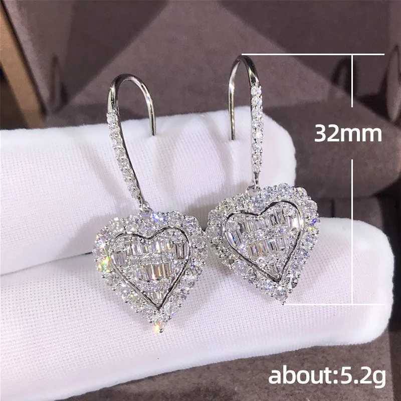 925 Sterling Silver Heart Cubic Zirconia Wedding Earrings for Women Engagement Accessories Fashion Jewelry K251209 H260202