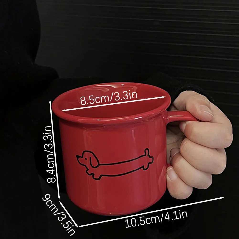 Ceramic Dachshund g Coffee Tea Milk Cups Cute Puppy Cup Fashion Handheld Water Drinking Cup Great Present for Lovers Friends H251209