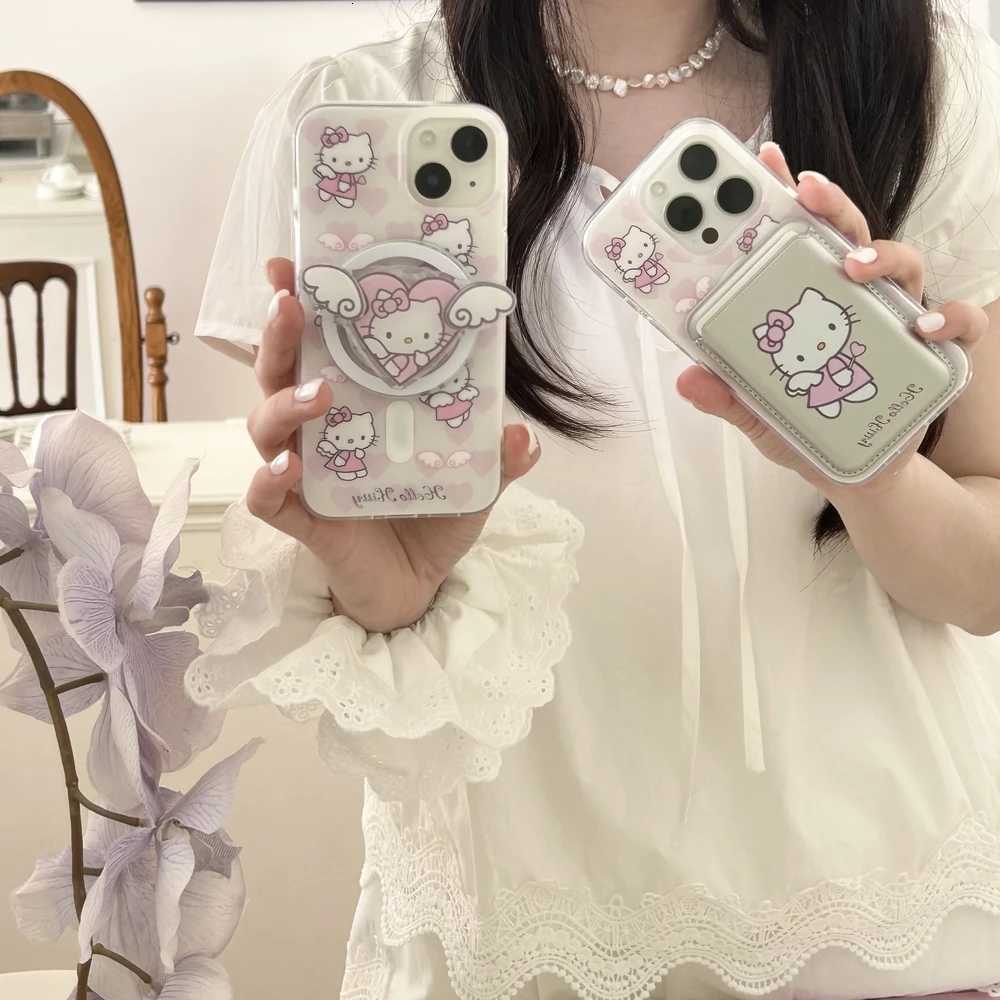 Cute Angel Phone Case For iPhone 17 16 15 14 13 12 Pro Max Magnetic Grip Holder Wireless Charge Cover C251209