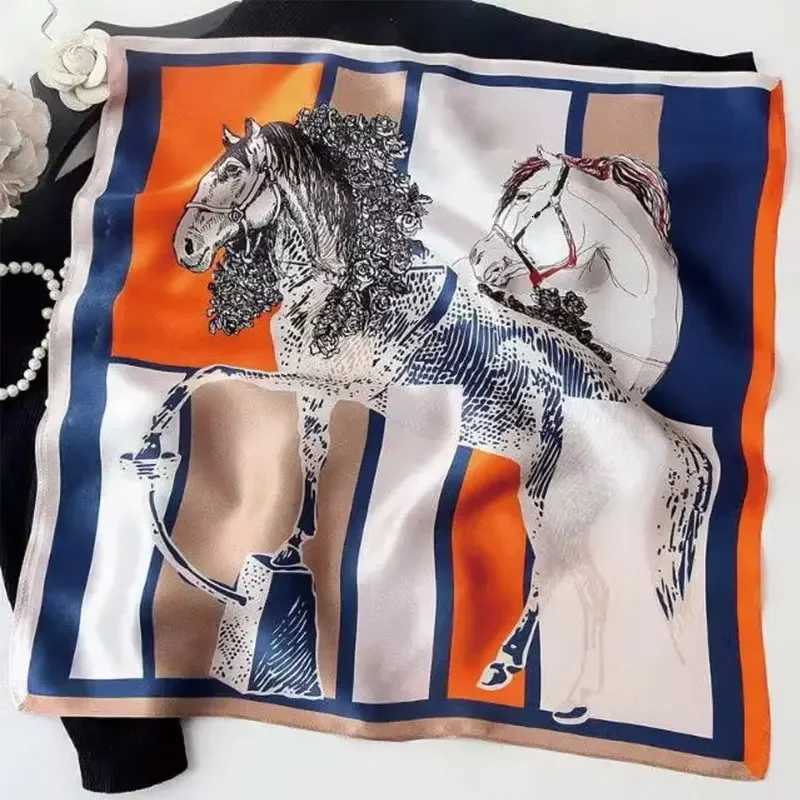 Luxury 1 pcs 90x90cm spring and autumn Korean version of large square scarf imitation silk scarf bib all fashion headband Y251208