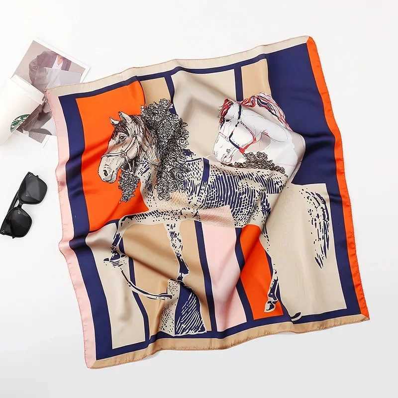 Luxury 1 pcs 90x90cm spring and autumn Korean version of large square scarf imitation silk scarf bib all fashion headband Y251208
