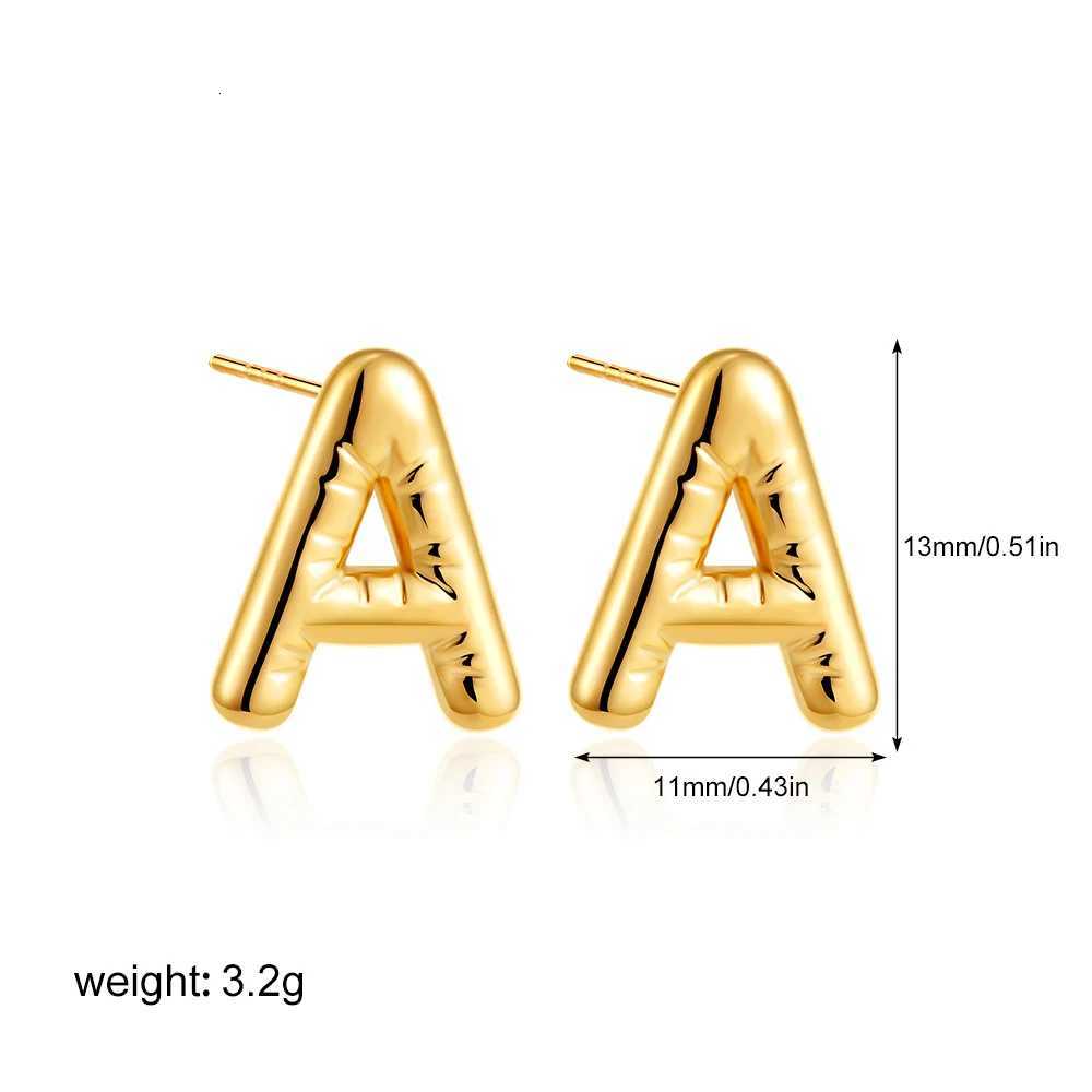 Charm Letter Gold Color Stainless Steel Stud Earrings Trendy Delicate Mini A-z Alphabet Initial Earring for Women Party Jewelry K251209 H260202
