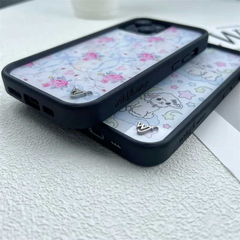 Wildflower Cute cartoon for iPhone 13 15 Panda Bear Kitten WF 14 16 plus 17 Pro Max Flower Ribbon Pigeon bow phone case C251209