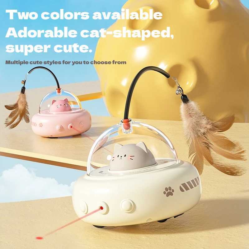 Electric Cat Interactive With Feather Cat Teaser Wand Rechargeable Sensing Pet Toys Replaceable Feather Interactive Supplies M251209