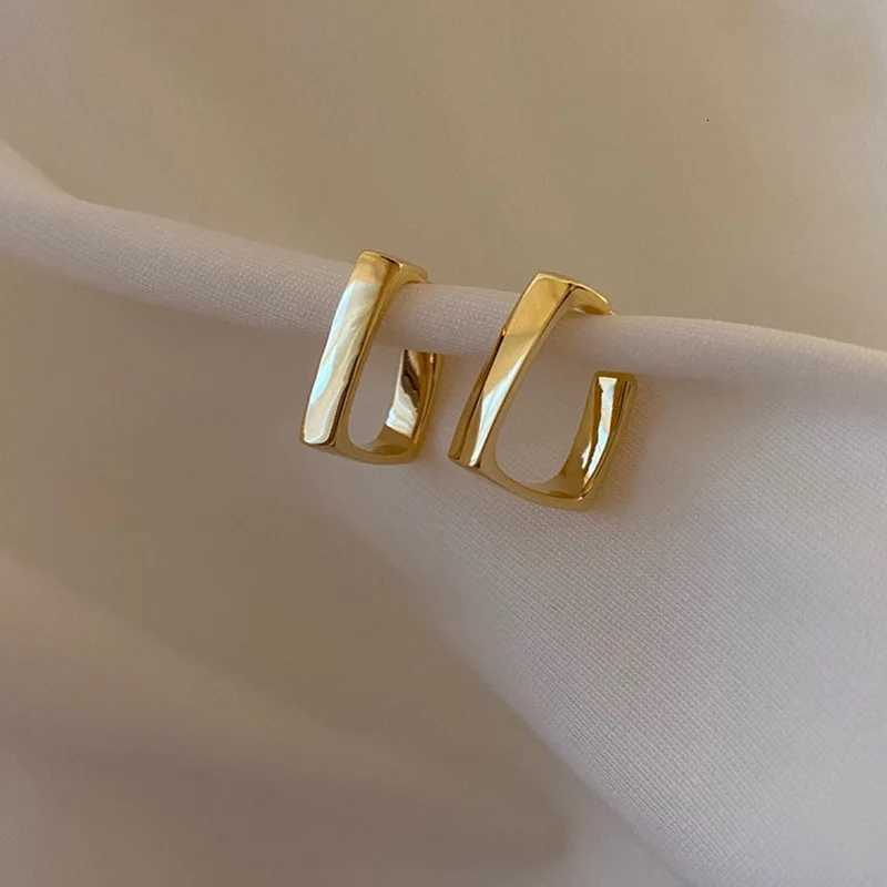 Irregular Glossy Gold-plated Geometric Square Design Small Internet Celebrity Niche Stud Earrings Women K251209 H260202