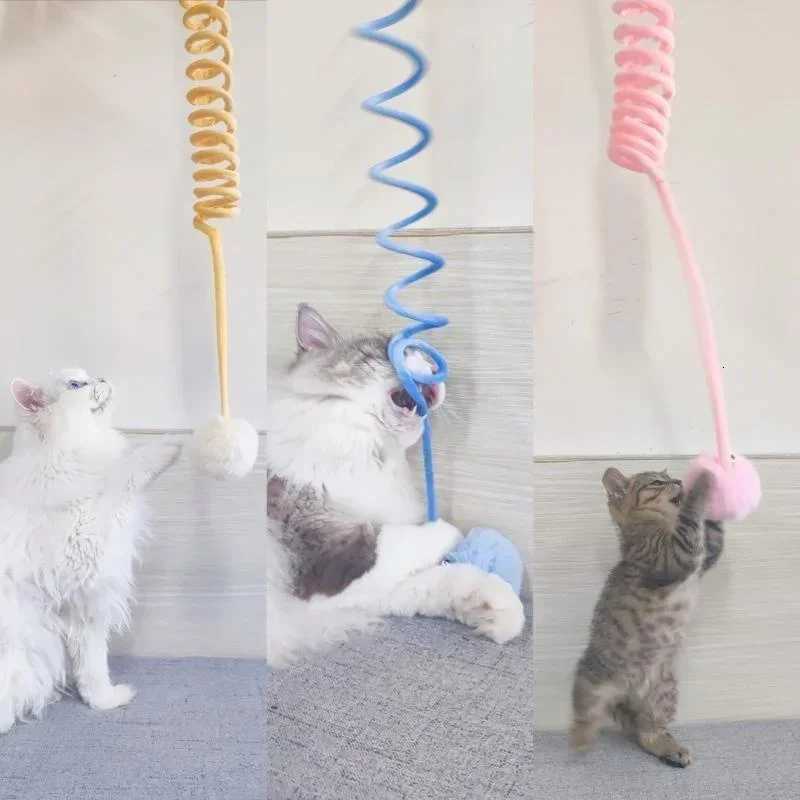 Pet Toy Interactive Cat Toys Funny Cat Stick Spring Rope Ball Plush Toy Interactive Play Training Toys Cats Supplies M251209