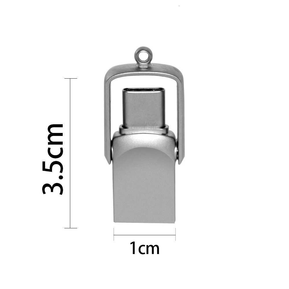 MINI TYPE C 2in1 USB flash drive 128GB 64GB 32GB metal High speed Pen drive smart phone Car TV USB stick 4GB 8GB gift C251209