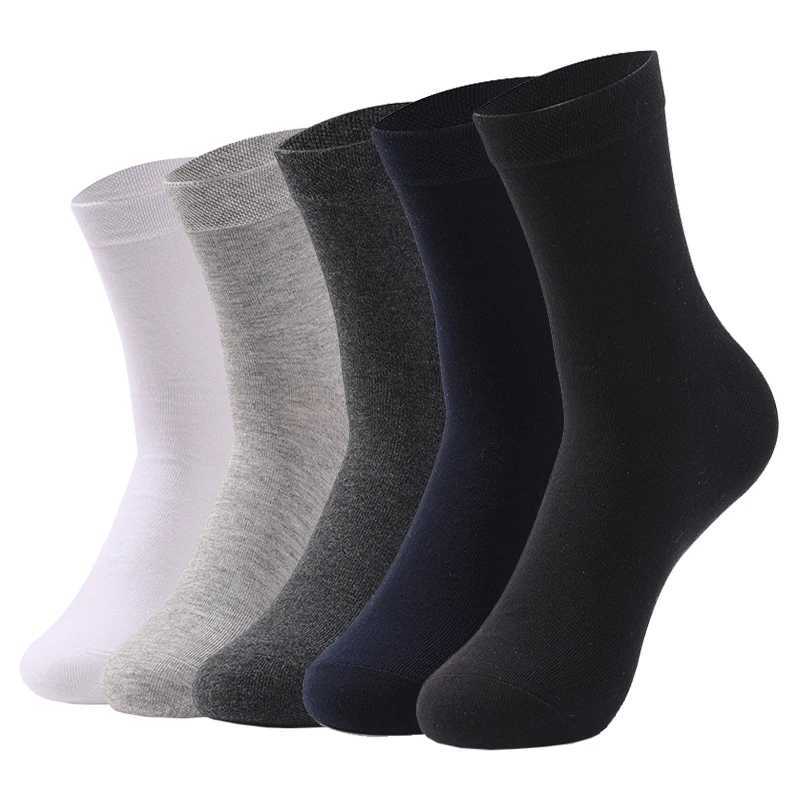 5 Pairs Pure Color High Quality Women and Men Cotton Socks Soft Breathable Antibacterial Black Business Men SocksT251209