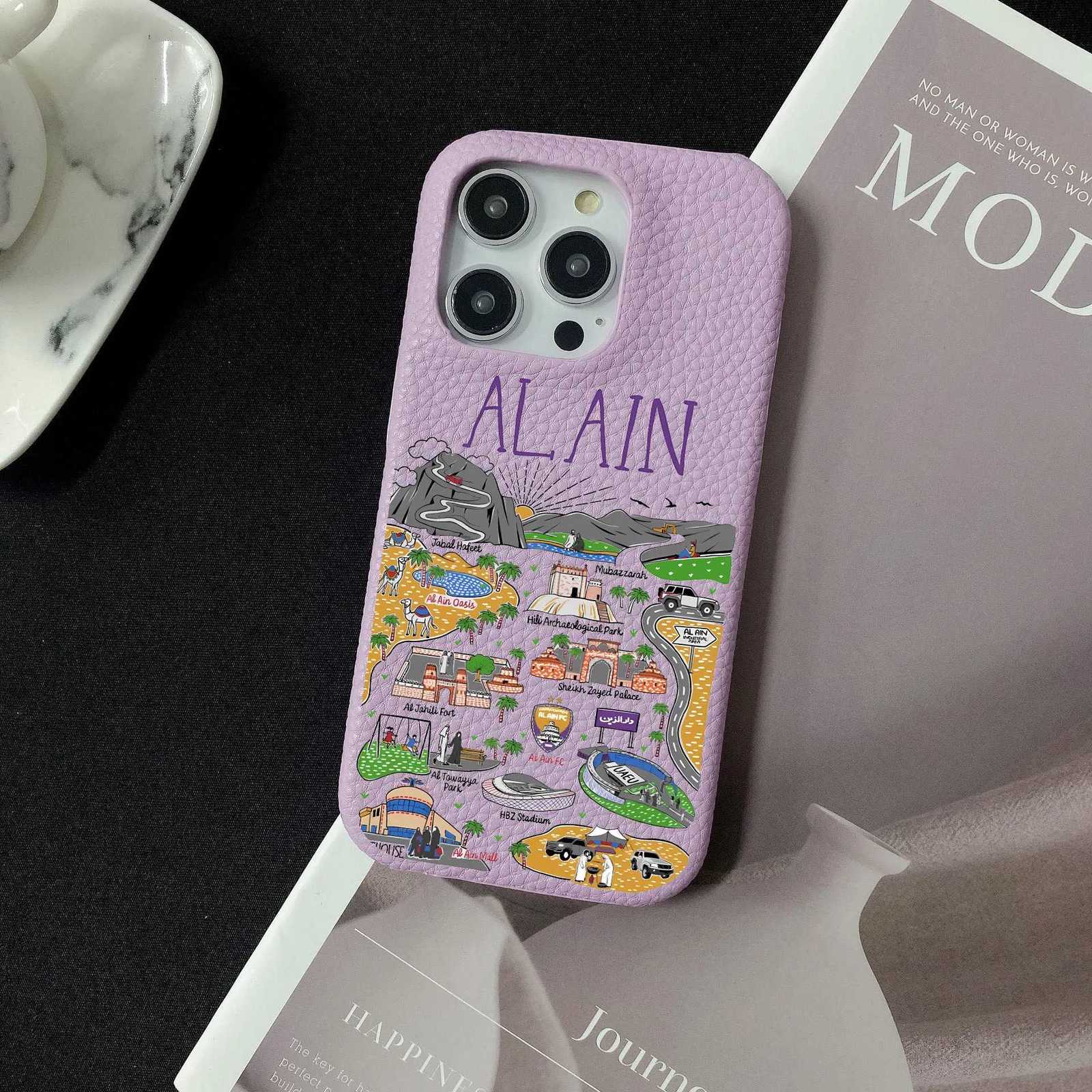 AL AIN Personali Custi Letter Leather Case For Iphone 15 16 pro max 14 13 Pro Max 12 Mini 11 kafr letters Luxury Covers C251209