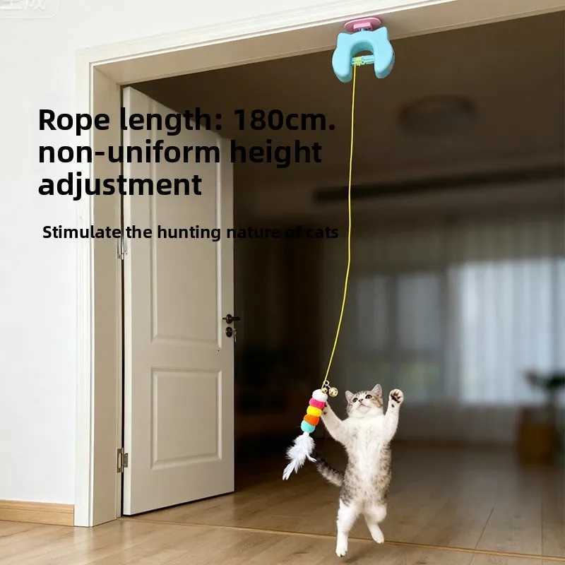 Cat Toys Suction Cups Cat Teasing Sticks Cats Lazy People Lazy Pets Cat Teasing Sticks Feather Toys with Bells M251209