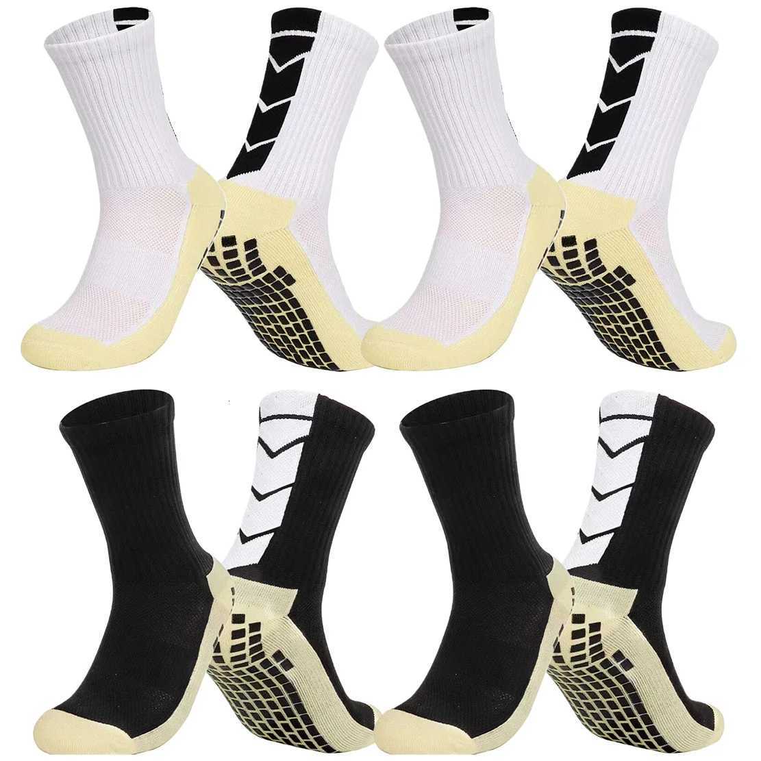 4Pair Men Women Non-Slip Grip Socks for Sports Football Basketball Baseball Rugby Soccer Cycling Running Tennis ExerciseT251209