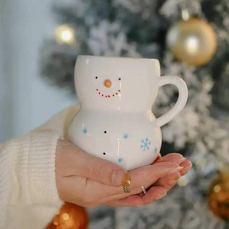 350ML Snowman g Creative Large Capacity Ceramic Cup Coffee Cups Lovely Men and Wen Birthday Christmas Gift Dormitory Fund H251209