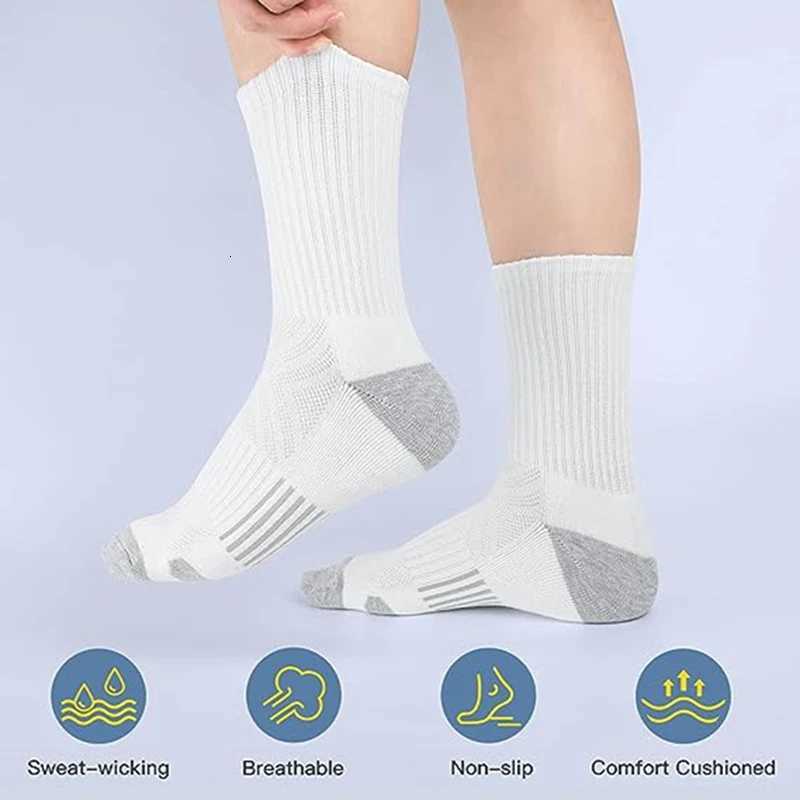 5 pairs of mens seasonal sports socks sports running socks breathable and comfortable easy to match with mid length socksT251209