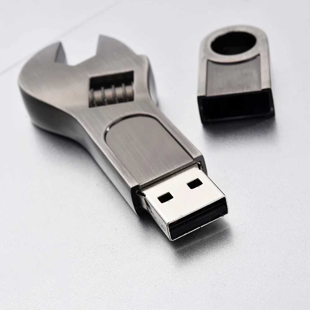 Binf Pendrive Metal Adjustable Wrench USB Flash Drives 512GB Memory Stick 32GB 64G 128G USB 20 Flash Memories Thumb Disk C251209