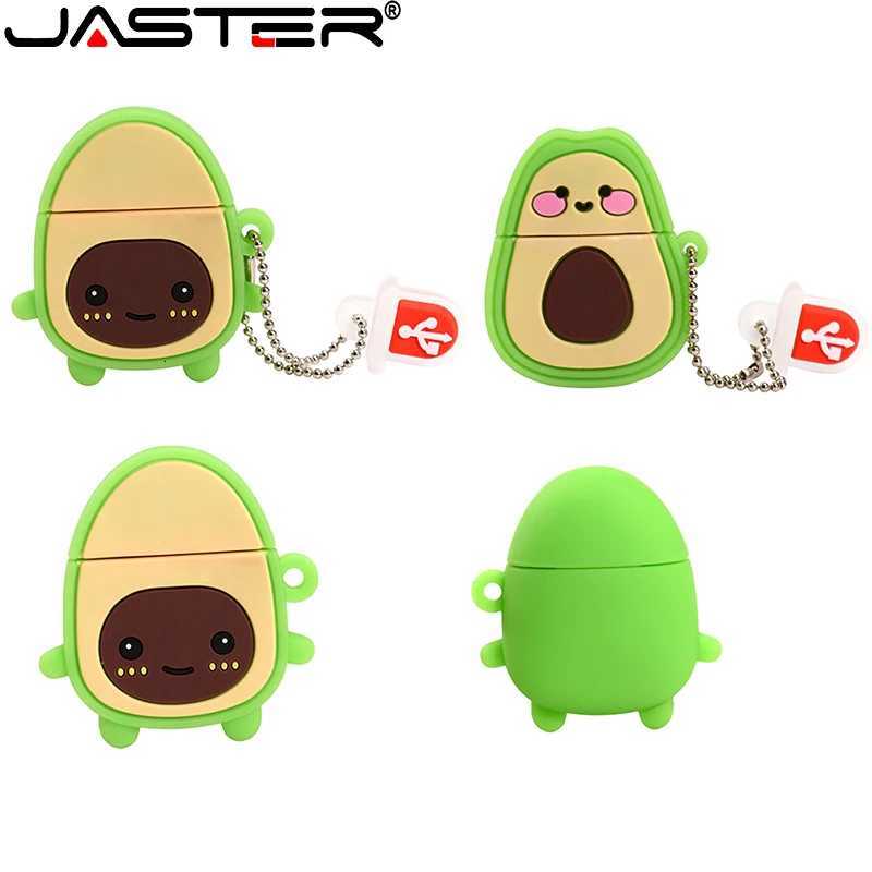 JASTER USB Flash Drives Avocado Pen Drive Cute Cartoon U Disk Key Chain Gifts Memory Stick 64GB Green Pendrive 32GB 16GB 8GB 4GB C251209