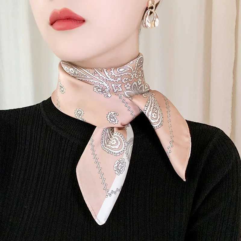 Luxury Luxury Printing Silk Square Scarf Women Neck Hair Tie Band Beach Hijab Kerchief Head Headbands Bandana Female Foulard 70cm Y251208