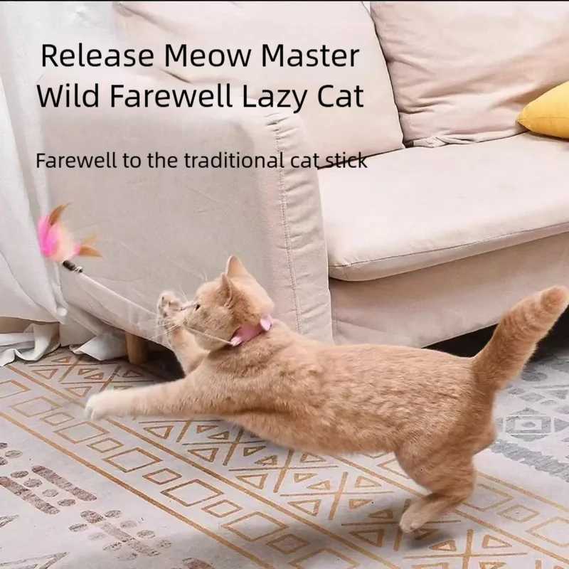New product collar cat teaser self-entertainment cat toy neck collar feather bell cat toy pet supplies M251209