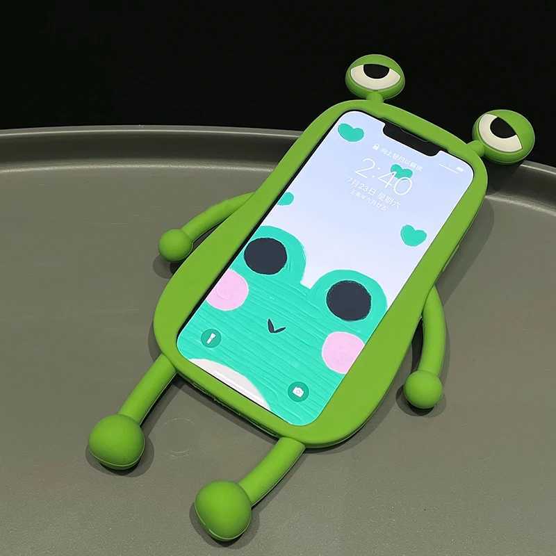 Funny Soft Silicone 3D Frog Phone Case For iPhone 14 13 11 12 15 16 17 Pro Max XS XR 8 Plus Cartoon Cute Shockproof Bumper Cover C251209
