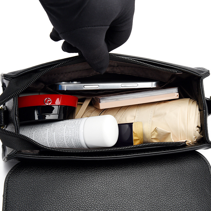 New Design Cross-border Women's Bag 2025 Korean Style Fashionable and Simple Hand-held embossed crossbody Bag Soft Leather Shoulder Bag free ship