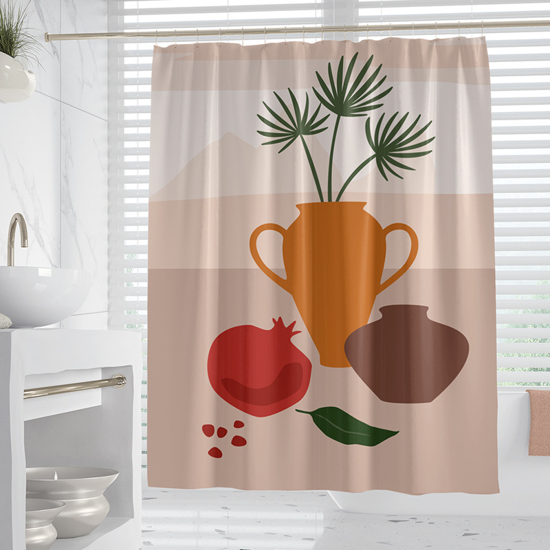 YL-37919 Waterproof and Mildew-proof Universal Bathroom Curtain, Modern Minimalist Toilet Partition Curtain, Thickened Covering Curtain