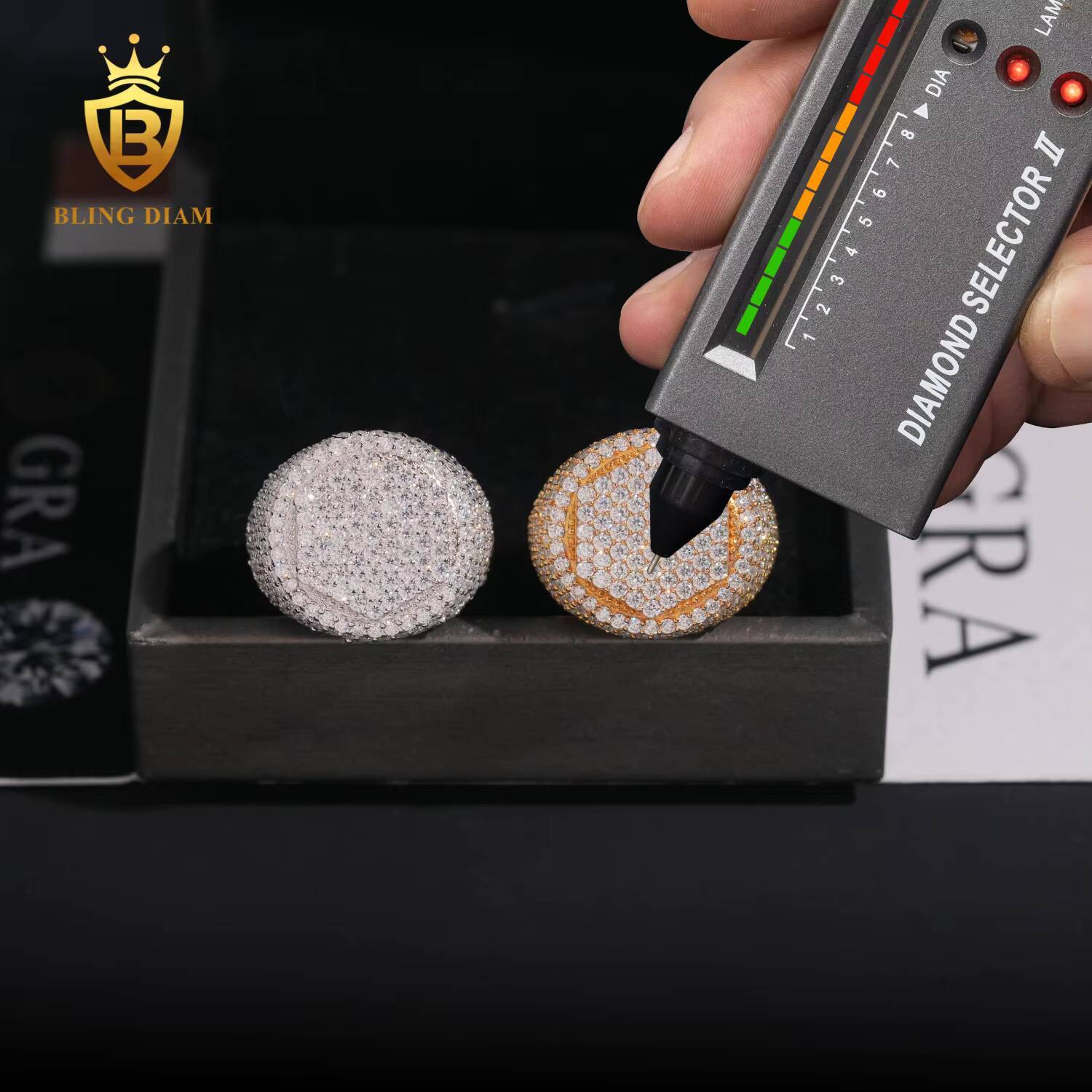 New Fashion Hot Selling Pass Diamond Tester GRA Certificate Sterling Silver 925 Iced Out Ring Mens Moissanite Hip Hop Ring