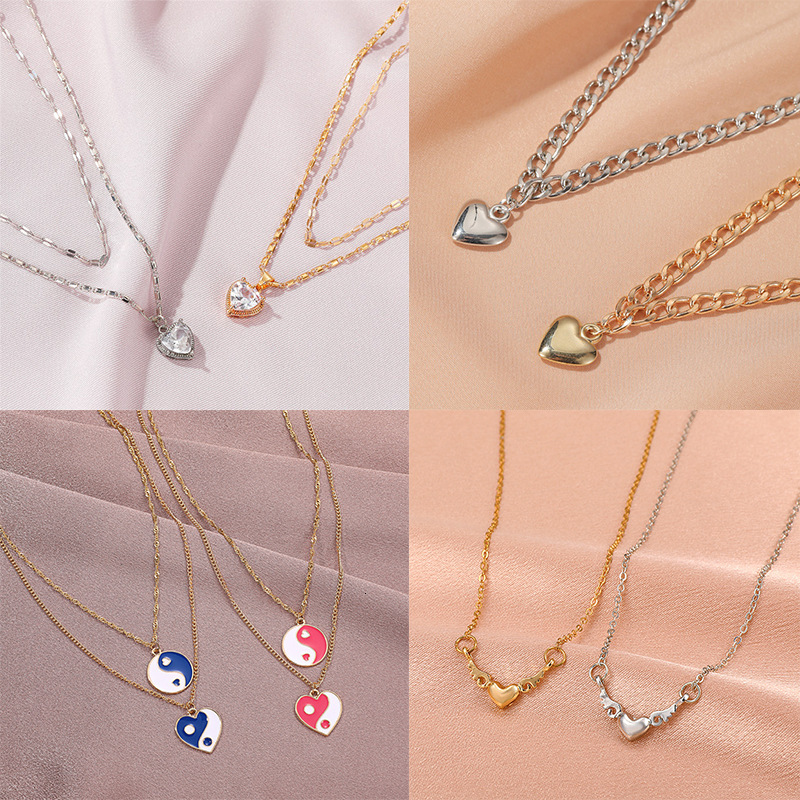 Hot Selling Heart designer Necklace For Women, Elegant Niche free shipping Design, luxury Heart-Shaped Collarbone Chain, Fashionable Sweater Chain