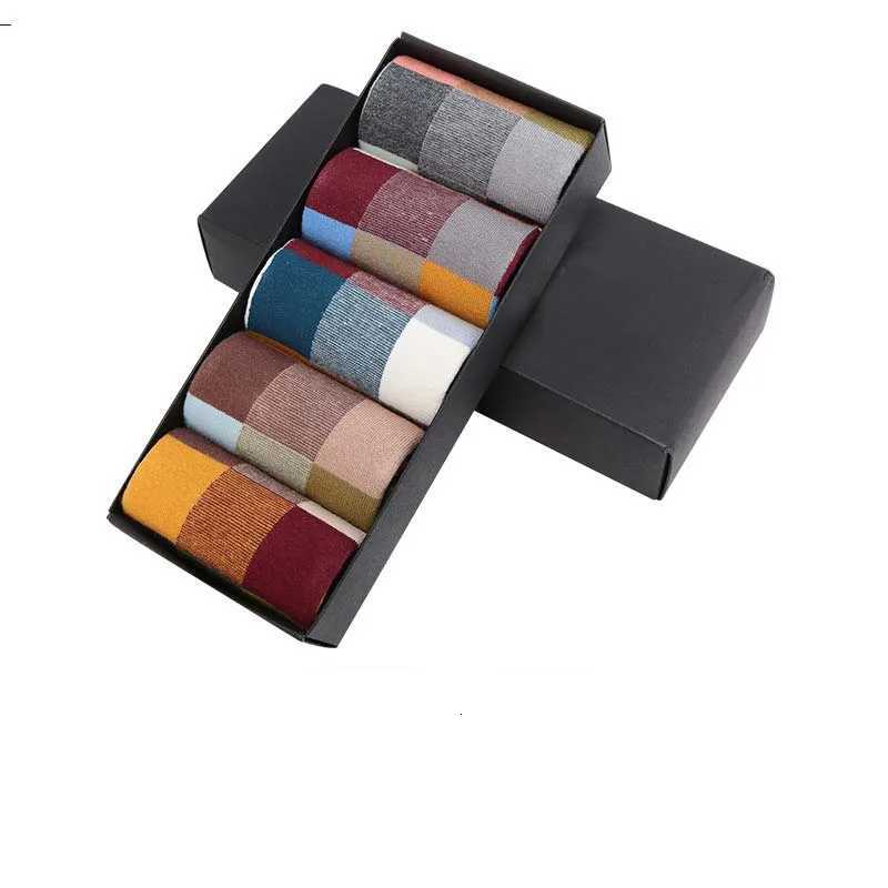 5 pairs/10 pairs of cotton mens short socks tight fitting socks fashionable colorful stripes square universal sizes 39-45T251209