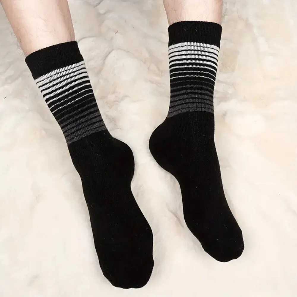 5/10 Pairs Men Fashionable Striped Pattern WoolSocks Warm Winter Mid Length Socks Thickening Soft Cold-resistant Men Boots SocksT251209