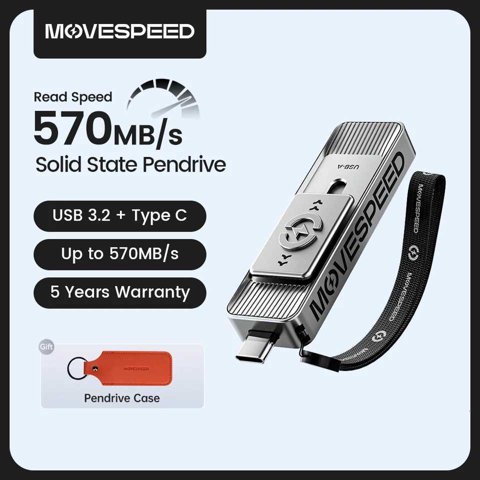 MOVEED SP05 570MB/s USB Type C Flash Drive 2TB 1TB 512GB 256GB 128GB OTG USB 32 Gen 2 Pendrive for iPhone 15/16 Laptop PC C251209