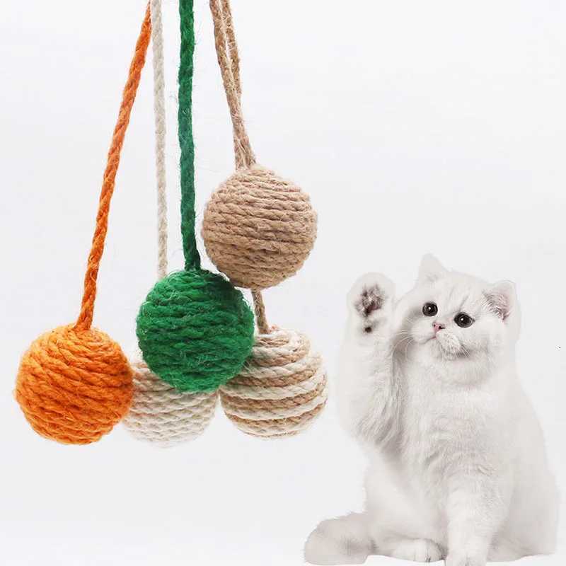 Colorful Sisal Rope Weave Ball Teaser Play Balls Pet Cat Interactive Indoor Balls Scratch Proof unting Instinct Chase M251209