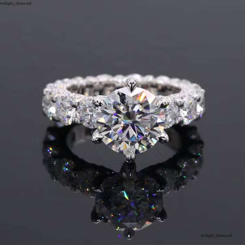 14k White Gold Wedding 3 CT Carbon Silicon Stone VVS Moissanite Ring with GRA Certificate