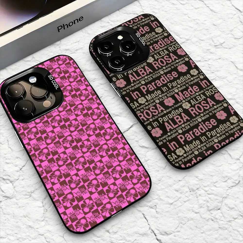 Fashion A-ALBA R-ROSA Phone Case For IPhone 11 12 13 14 15 16Pro Max Plus Protect Plating Phone Cover C251209