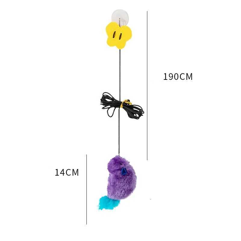 Simulated feather mouse bite-resistant cat toy self-play boredom hanging feather teaser wand pet toy M251209