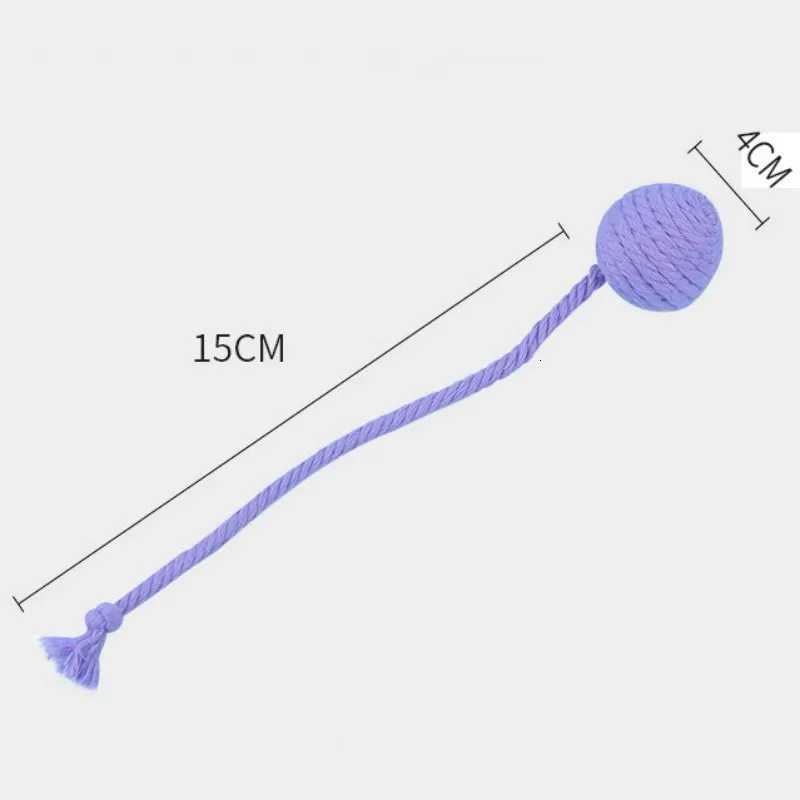 Cat Toy Cotton Ball Cat Toys Interactive Bite Resistant Knot Ropes Toy Dog Teeth Cleaning Colorful Ball Toys for Cats Grinding M251209