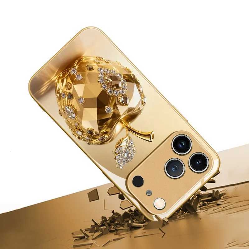 Luxury Jewel For Pattern Gold Metallic Paint Phone Case For iPhone 17 16 15 14 13 12 11 Pro Max Plus 17Air 16E Cover C251209