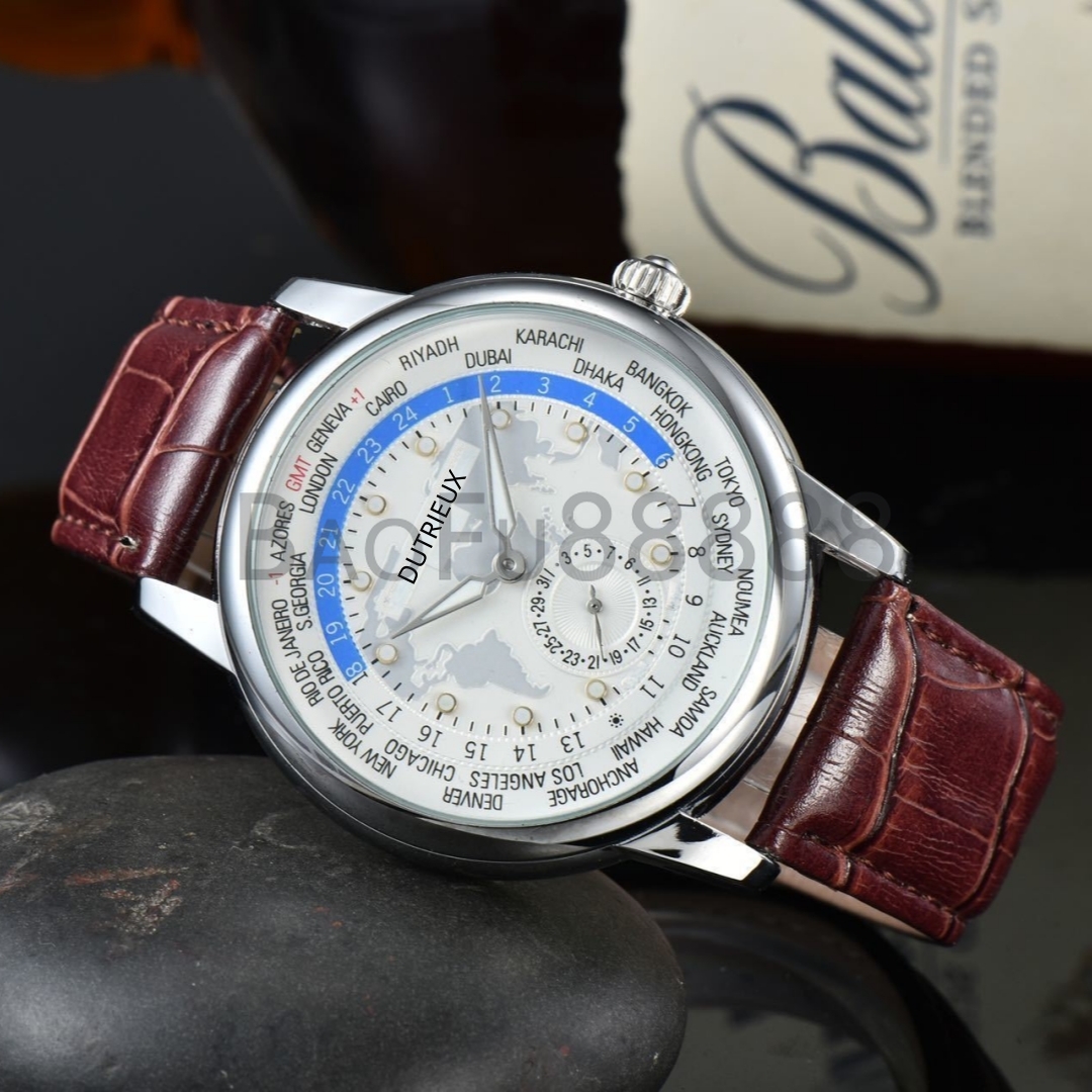 Classic Design Hot Sale Luxury Watches for Men Quartz Wristwatch Multifunctional Date Leather Strap Business Male Clocks for Gift Dropshipping Wholesale