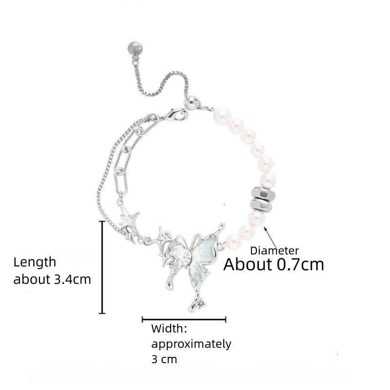 DHcollections INS Mint Manbo Butterfly Bracelet Summer Women High-end Original Design Fresh Sweet Pearl Jewelry Trend