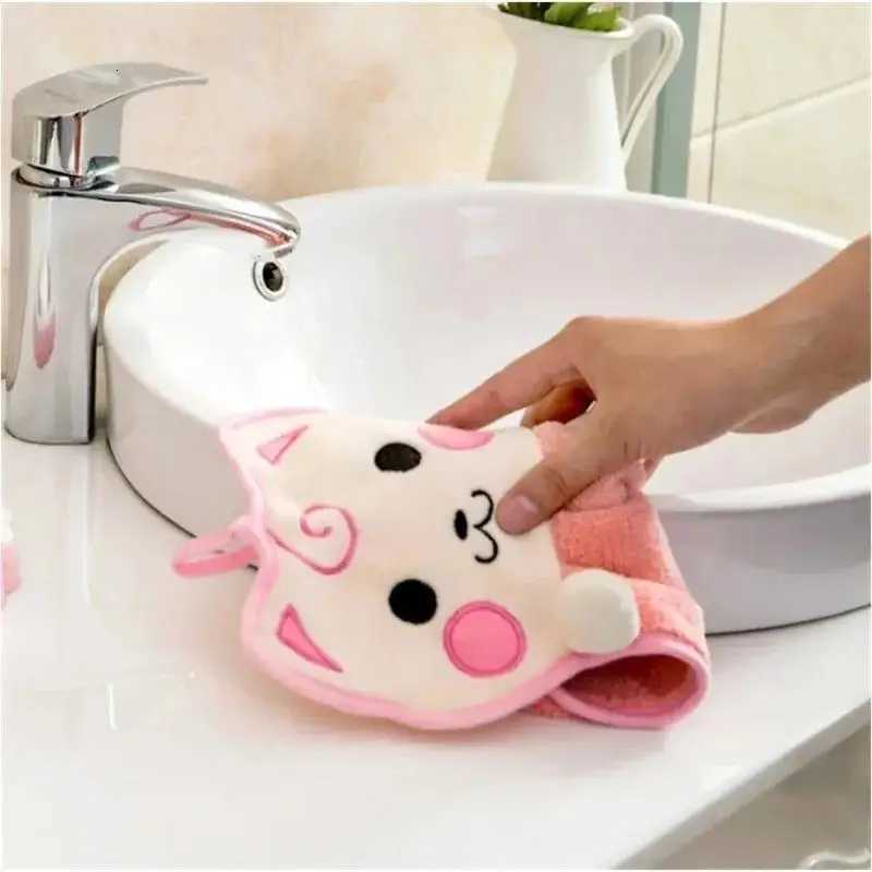 Cartoon Cat Hand Towel Thickened Kitchen Bathroom Coral Velvet Cloths Towels Home Quick Drying Children Cleaning Dishcloth New C251210