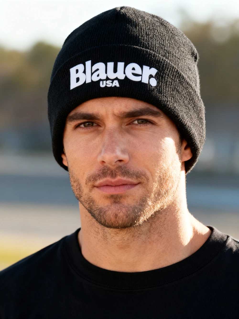 Luxury 1pc BLaEUR Acrylic Knit Beanie Hat Unisex Windproof Warm Ski Cap 100 Acrylic Slight Stretch Funky Style for Men Y251209