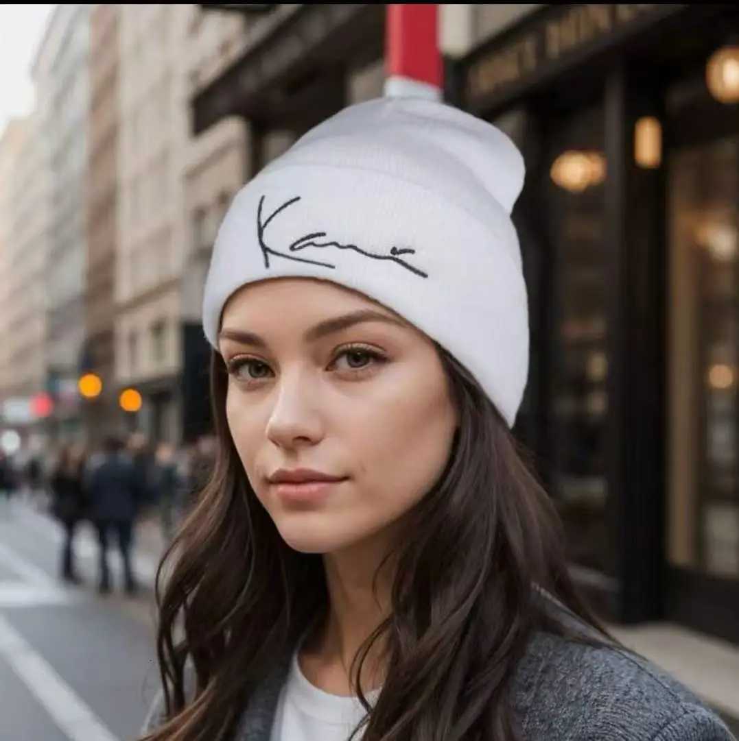 Luxury Karl Kani Retro Letter Embroidered Knitted Hat for Men and Women Acrylic Double Layer Autumn/Winter Warmth Hooded Knitted Hat Y251209