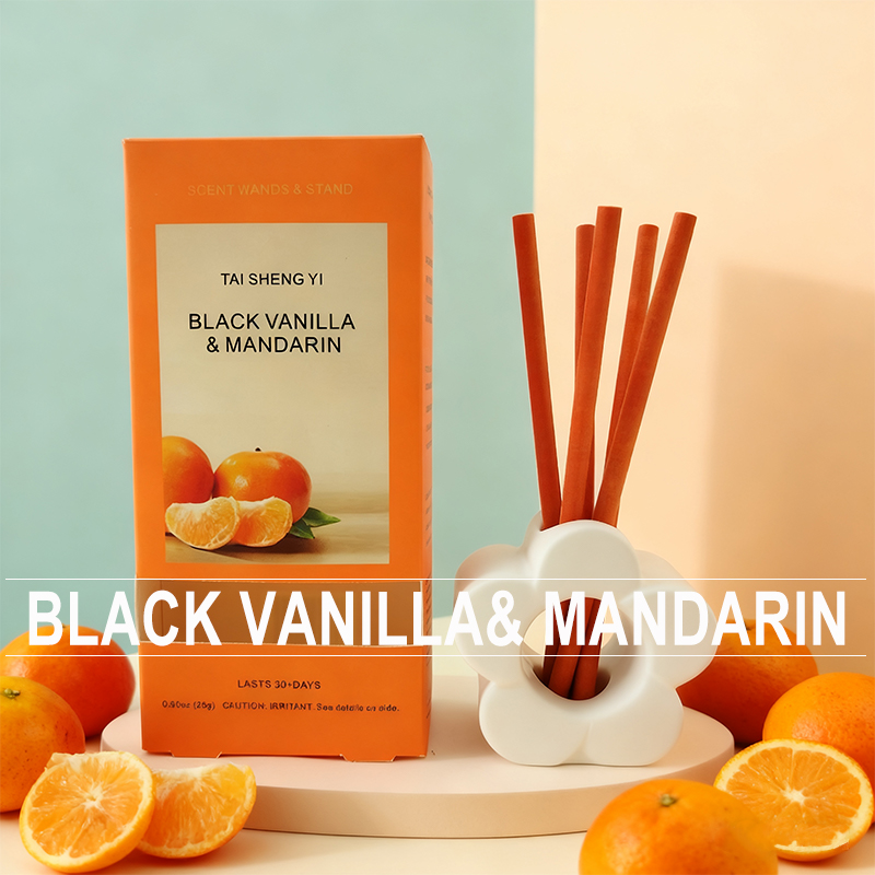 Incense 6-Inch Home Fragrance Diffuser Set: Eco-Friendly Non-Toxic Scent Sticks + Flower-Shaped Holder