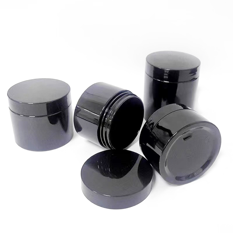 UV Protection Glass Jar Smell proof Concentrate Jar for Airtight Storage Wax oil Dab Herb Tobacco Cream Refillable Vial 5ml 10ml 15ml 20ml 30ml 50ml