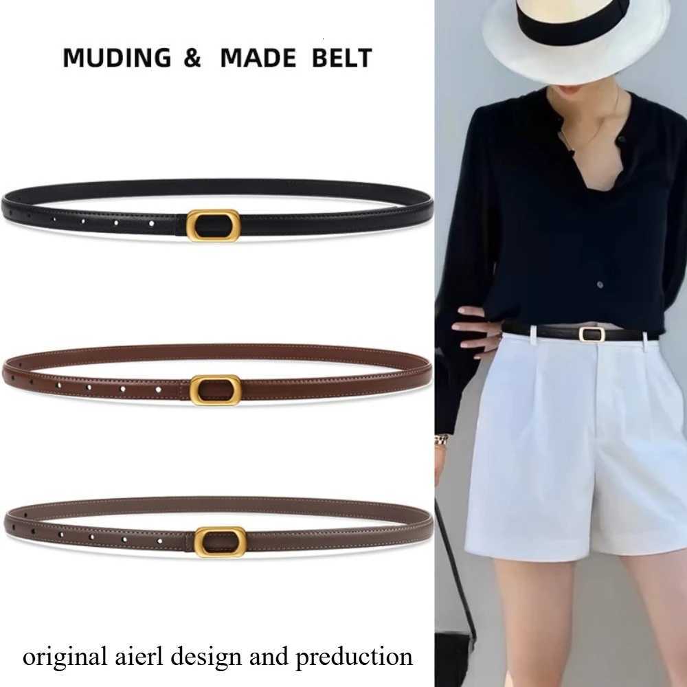 Luxury Womens Genuine Leather Belt for Jeans Fashion Versatile Black Decoration Stylish Waist Belt Y251210