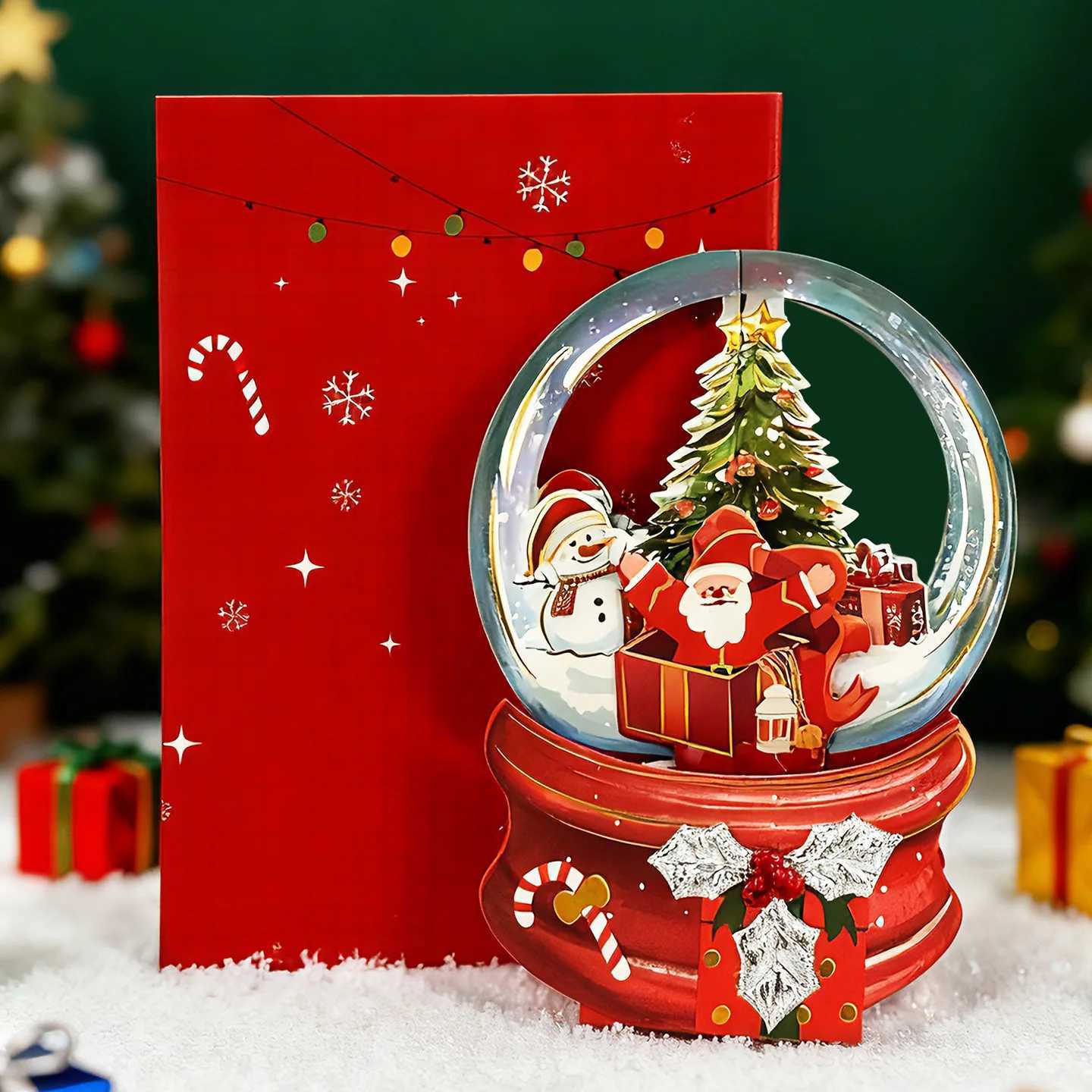 Christmas Card Santa Claus 3D -Up Stand-Up Card Christmas Gift-Giving Greeting Card H251210