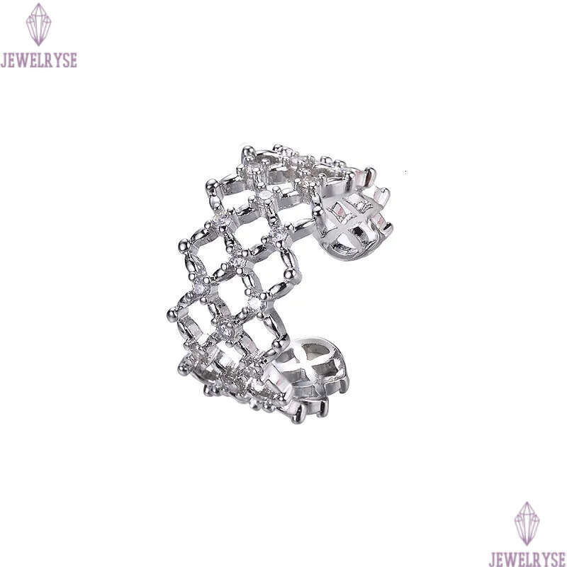 European American exaggerated luxury womens honeycomb hollow love rings fashion grid mesh joint index finger ring open size