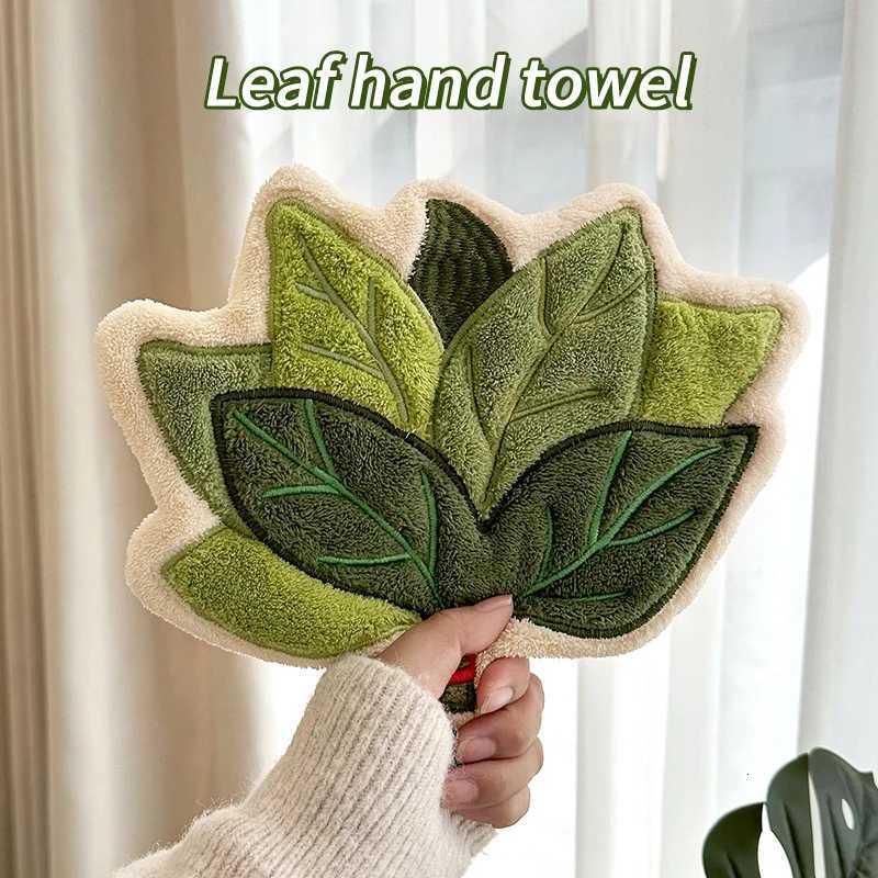 Tropical Plants Leaves Hand Towels Absorbent Kitchen Handkerchief Coral Fleece Bathroom Hands Towel Wall Hanging Kitchen Rag C251210
